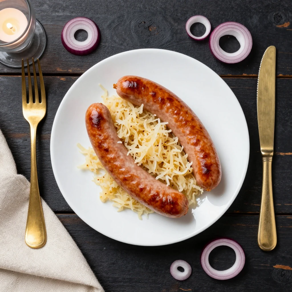 Bratwurst mit Sauerkraut