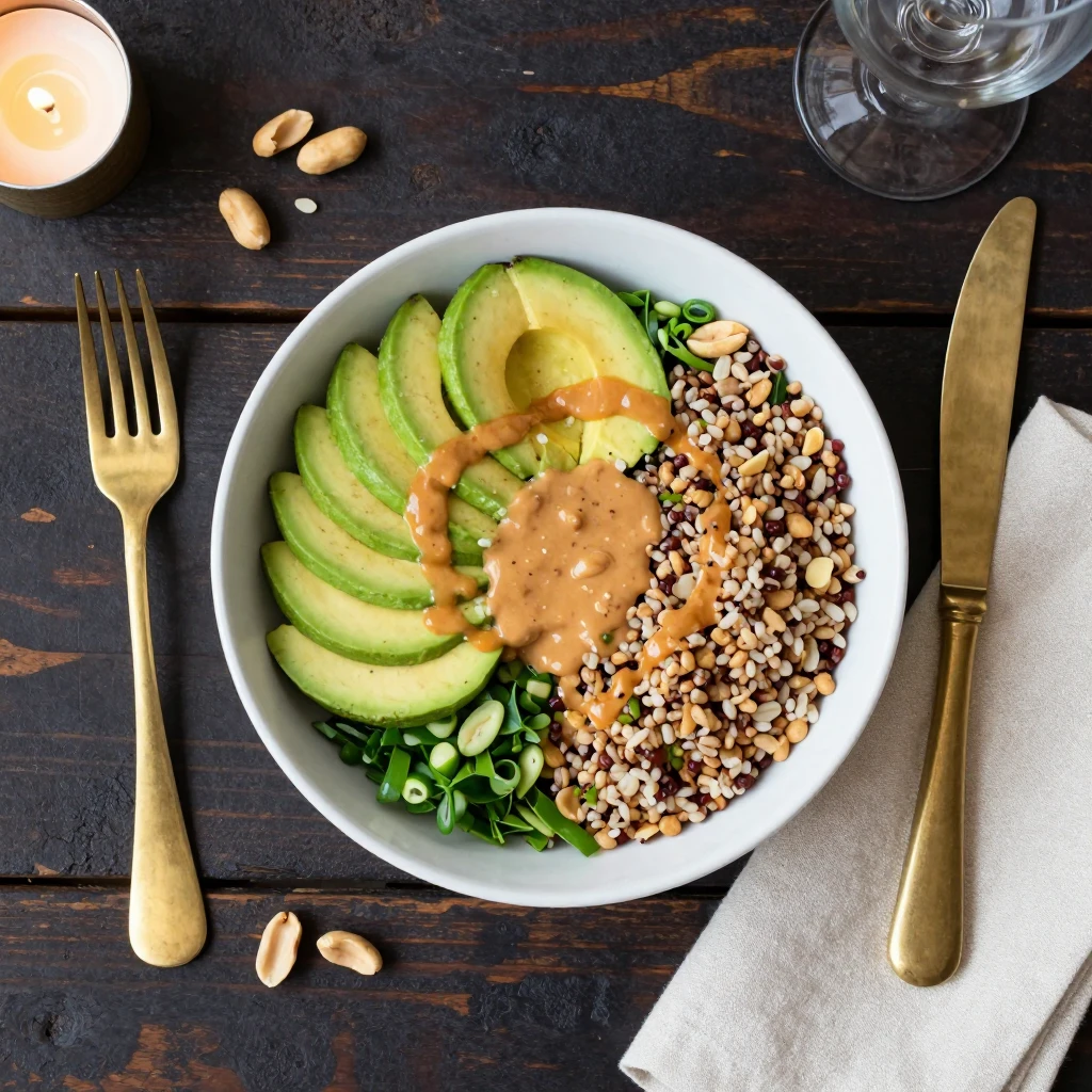Buddha Bowl mit Erdnuss-Dressing