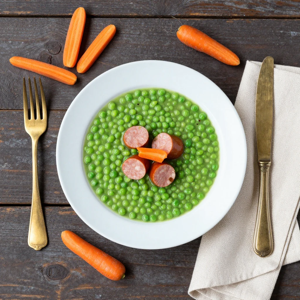 Erbsensuppe mit Würstchen