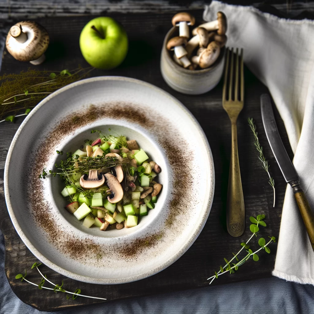 Feldsalat-Smoothie-Bowl mit gebratenen Champignons