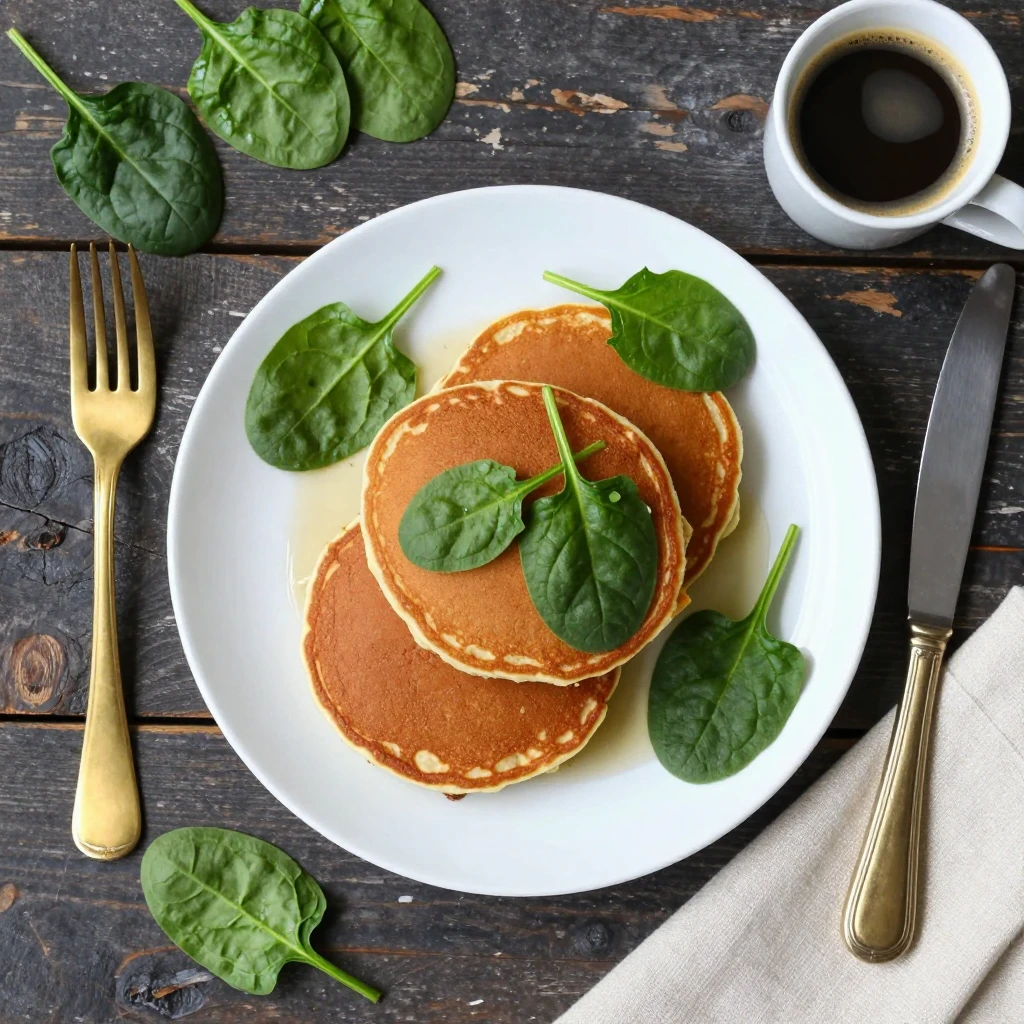 Fitness-Pfannkuchen mit Spinat