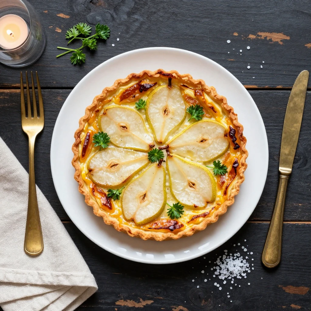 Flammkuchen Birne-Gorgonzola