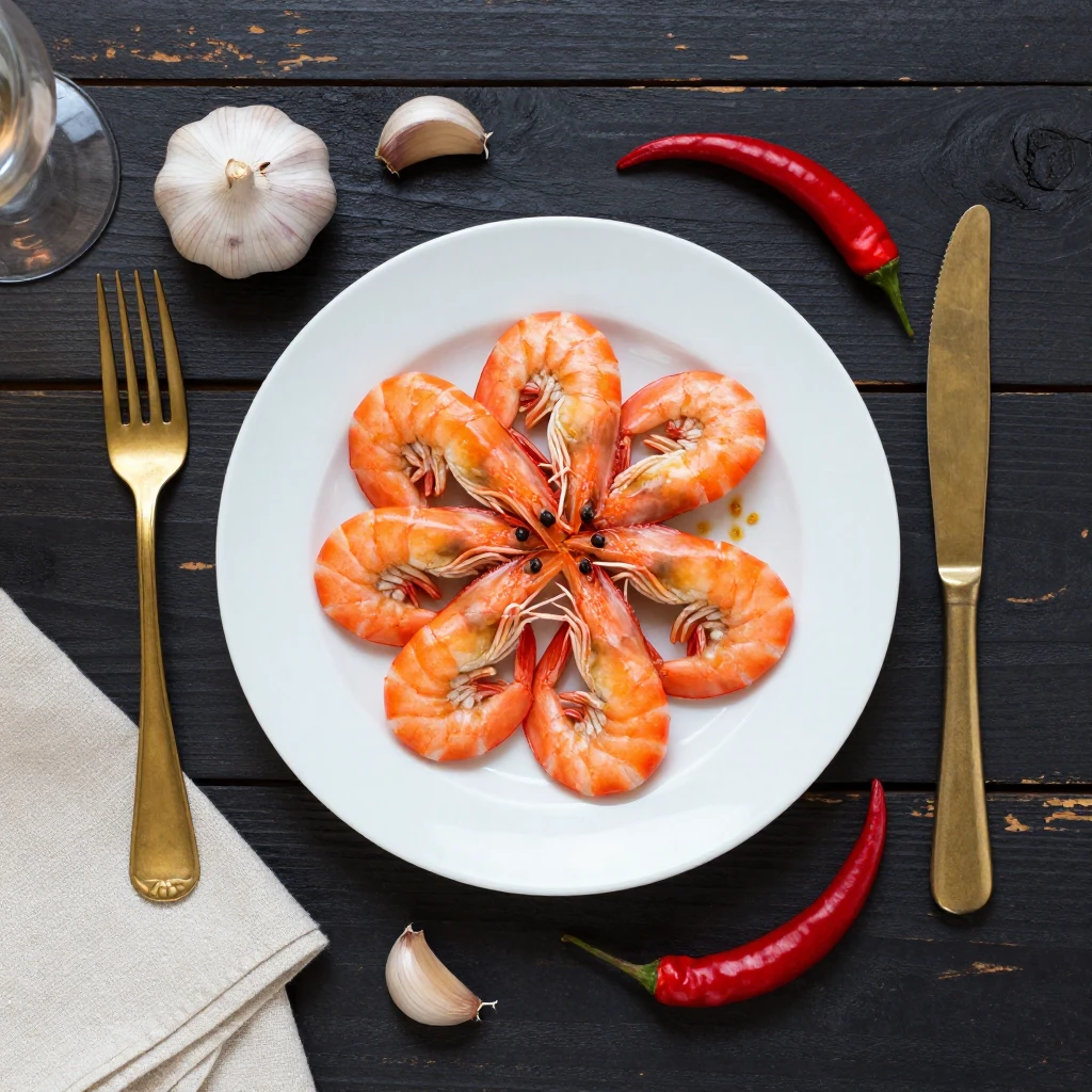 Gedämpfte Garnelen mit Knoblauch