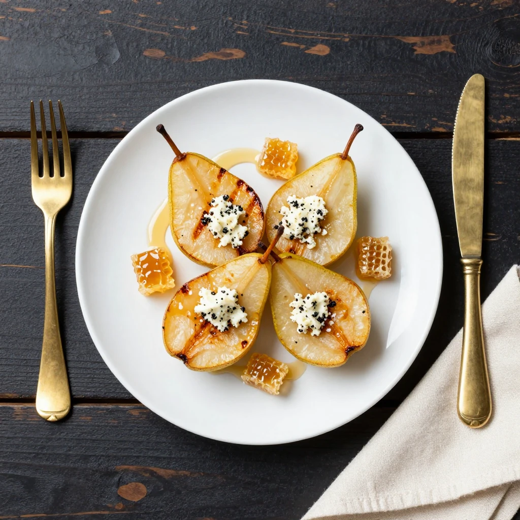 Gegrillte Birnen mit Gorgonzola