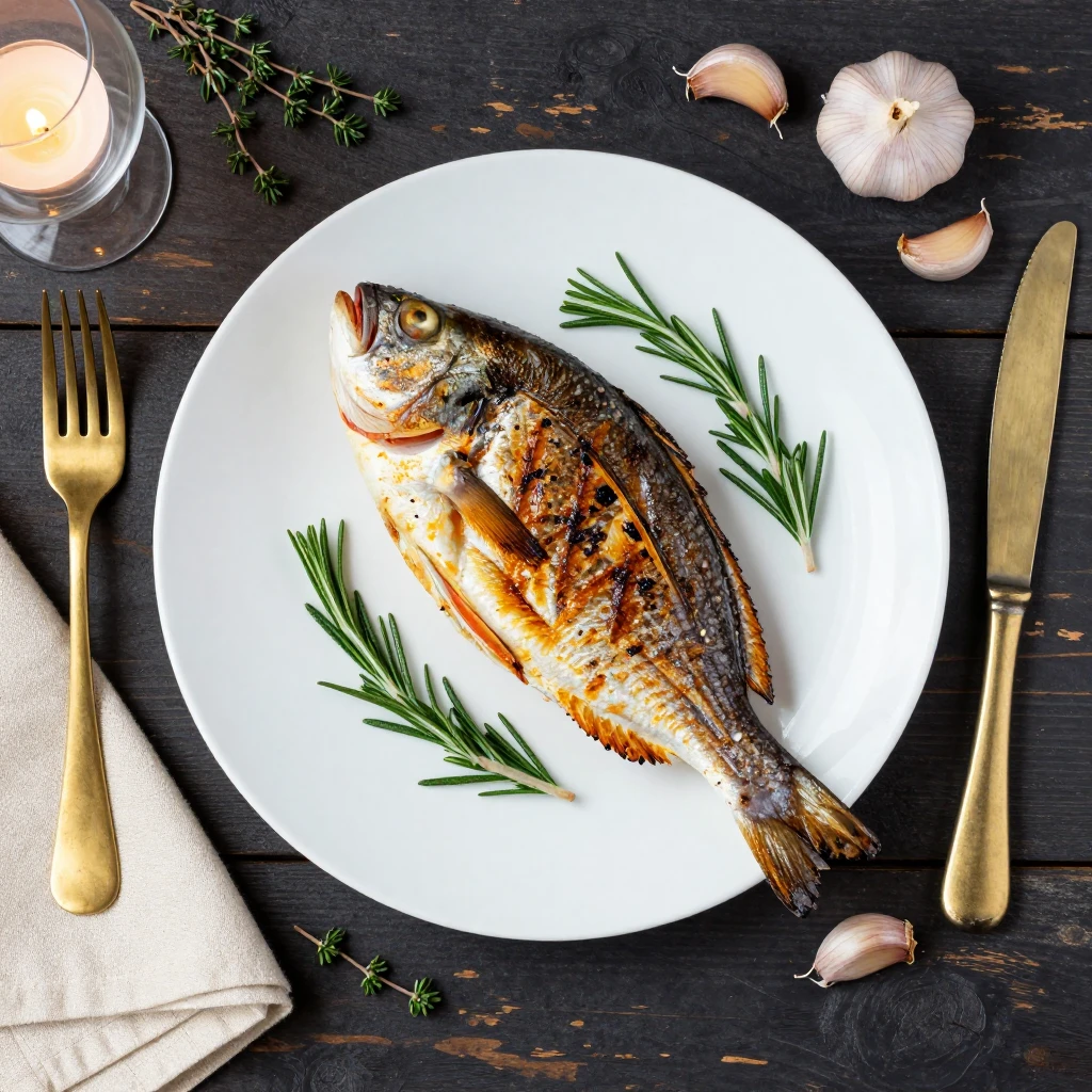 Gegrillte Dorade im Ganzen