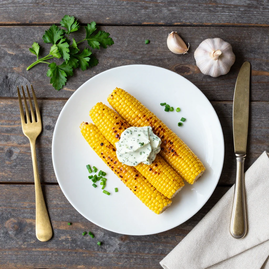 Gegrillte Maiskolben mit Kräuterbutter