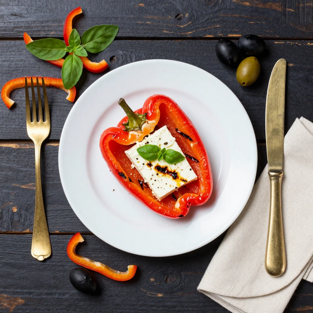 Gegrillte Paprika mit Feta
