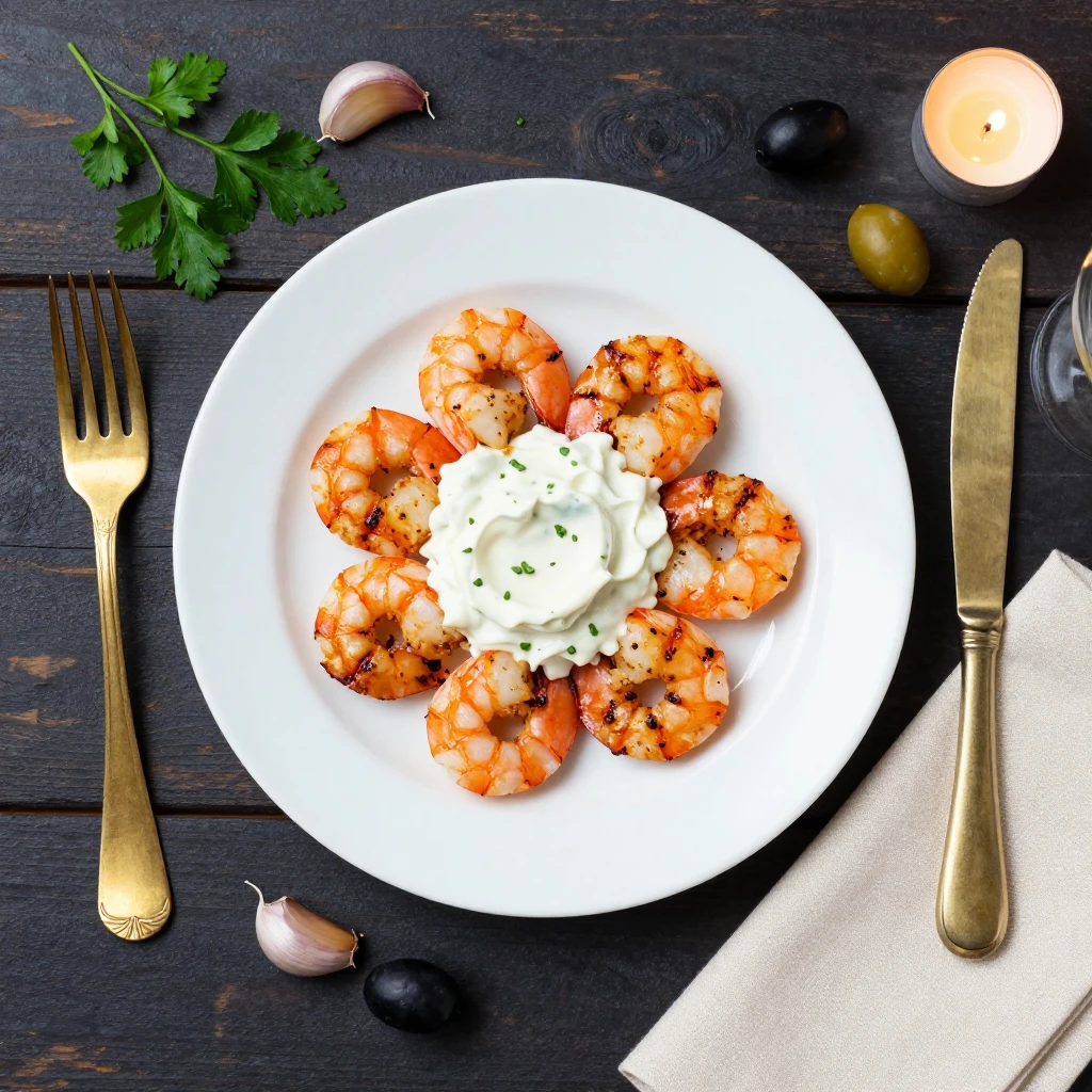 Gegrillte Scampi mit Aioli