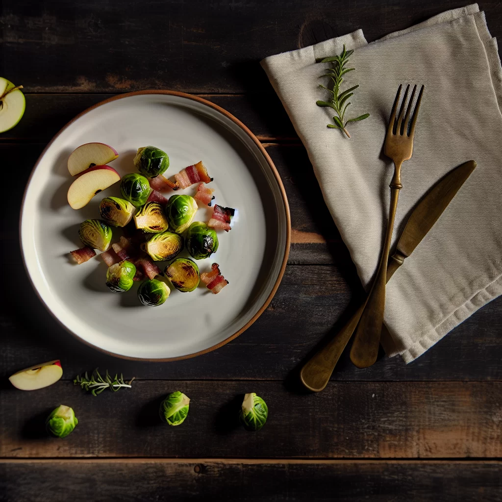 Gegrillter Rosenkohl mit Speck und Apfel