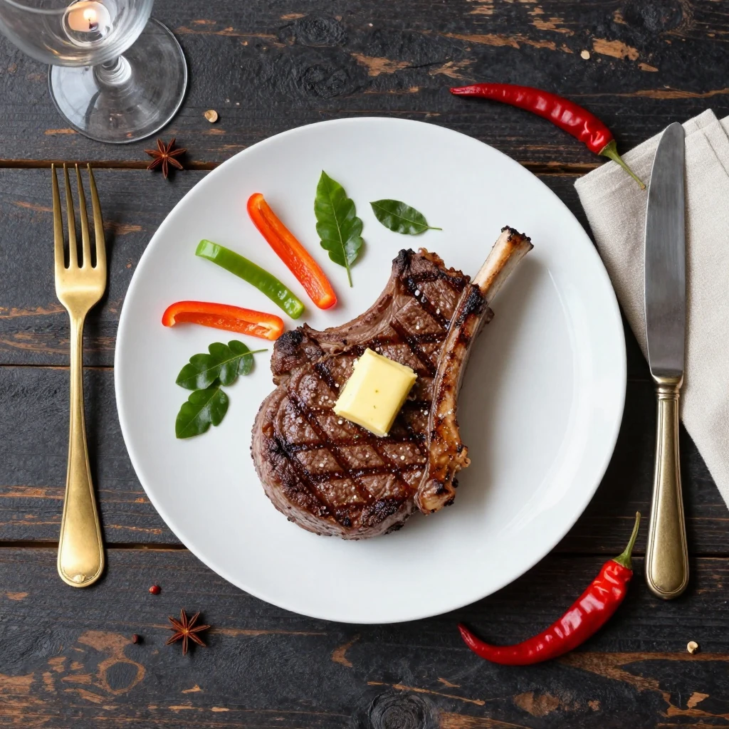 Gegrilltes Rib-Eye mit Cafe de Paris Butter