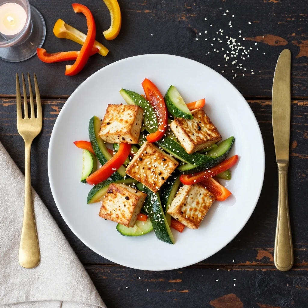 Gemüsepfanne mit Tofu