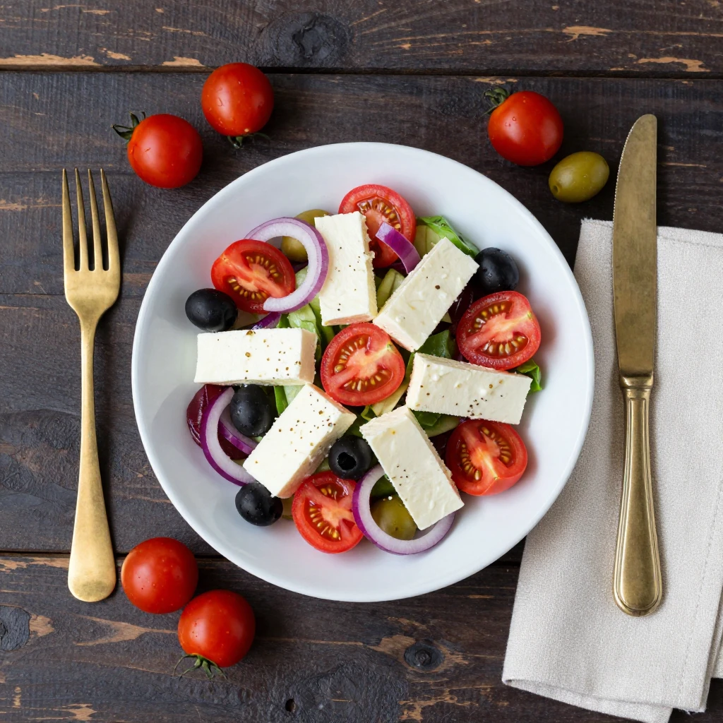 Griechischer Salat mit Halloumi