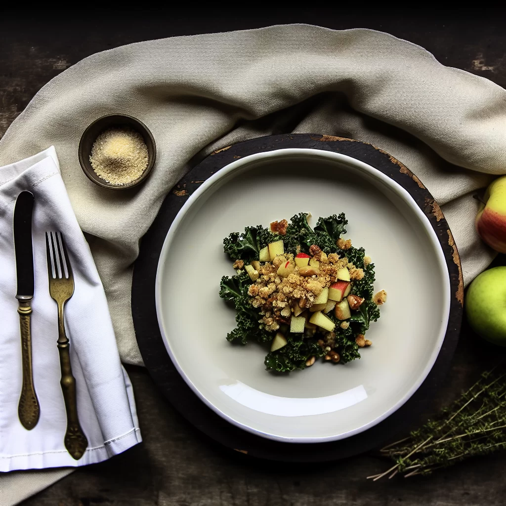 Grünkohl-Crumble mit Apfel und Nüssen