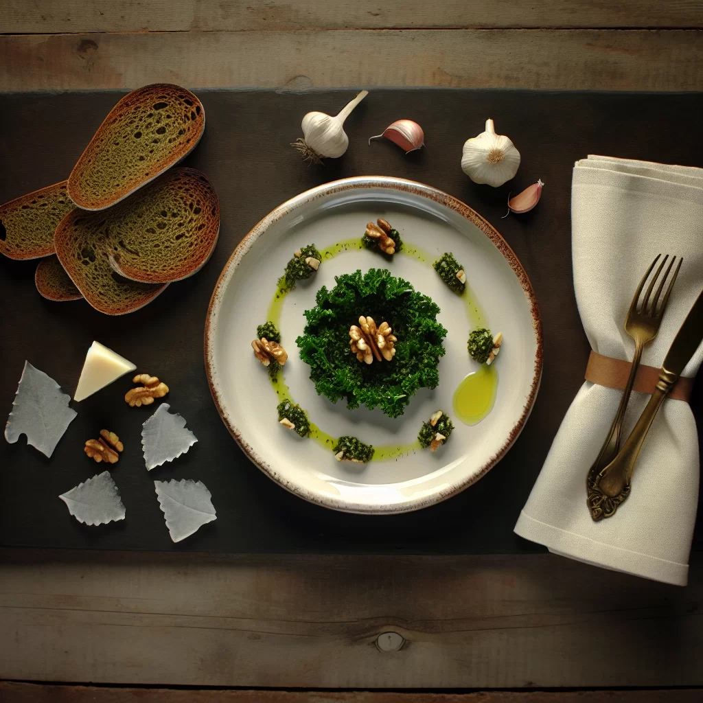 Grünkohl-Pesto mit Roggen-Crostini