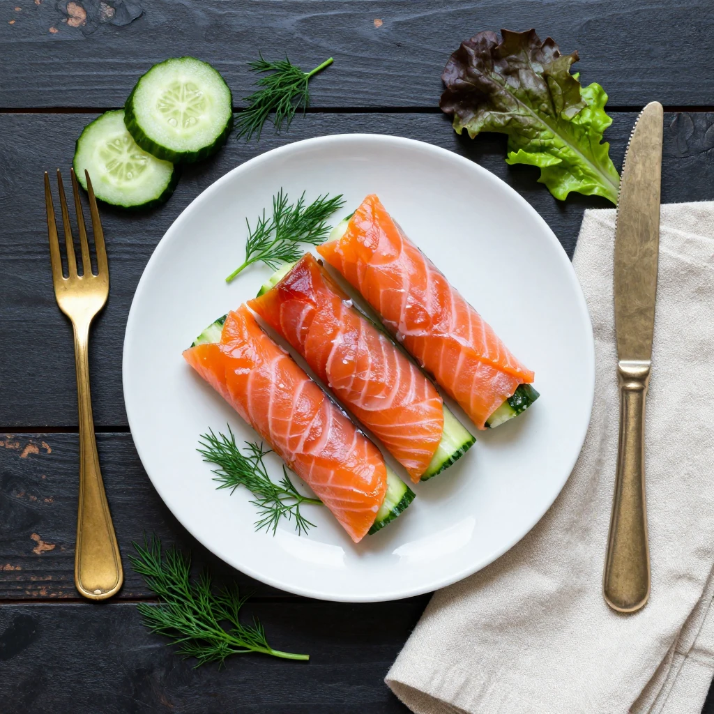 Gurken-Lachs-Röllchen