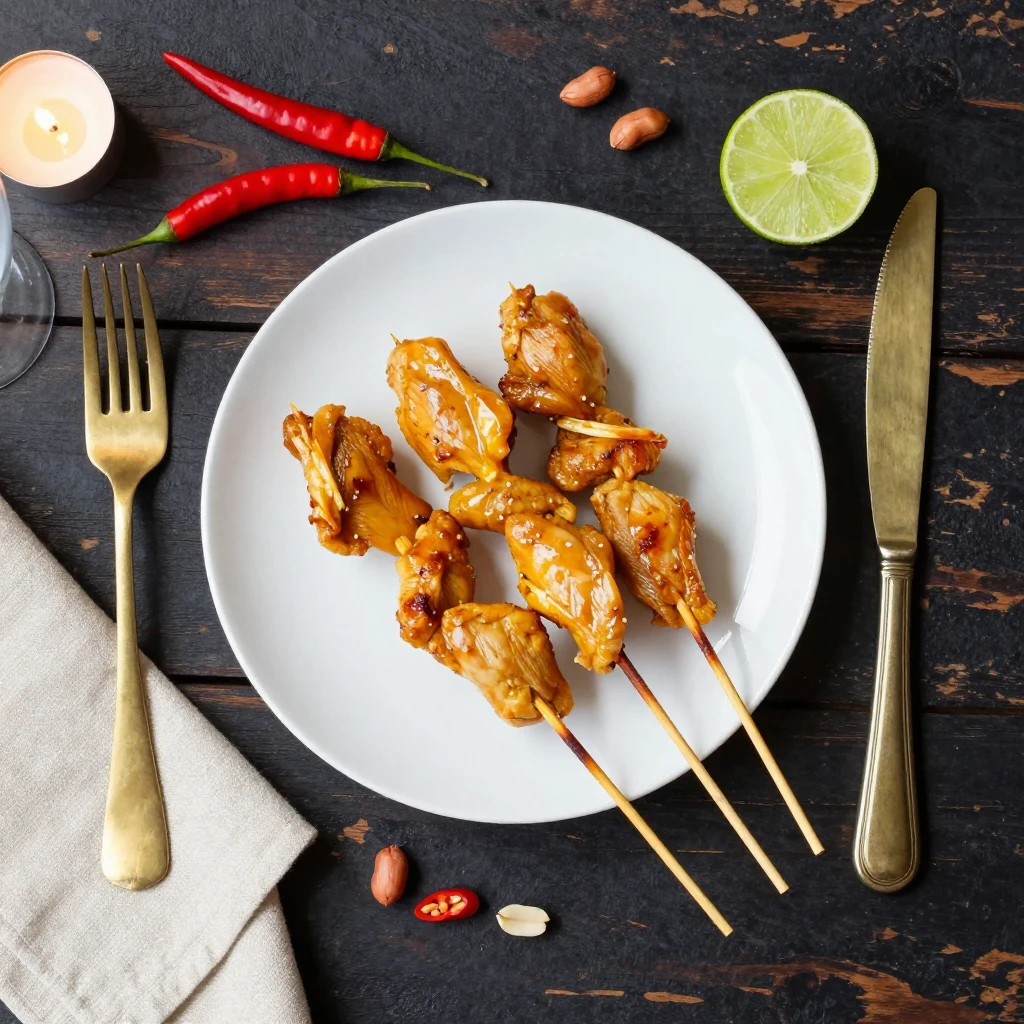 Hähnchen-Satay-Spieße