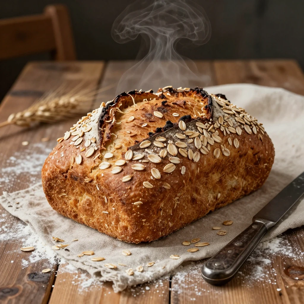 Haferflockenbrot ohne Mehl