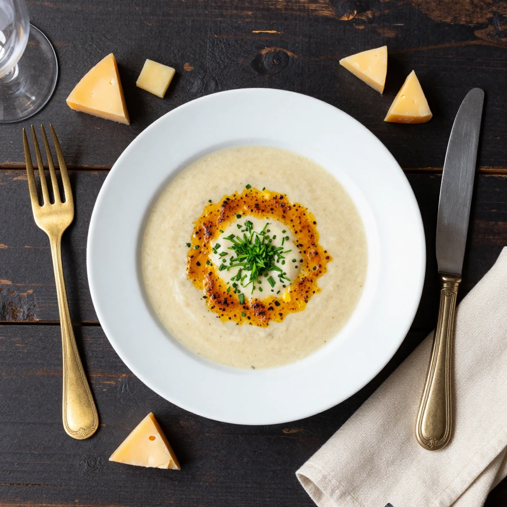 Käse-Lauch-Suppe überbacken