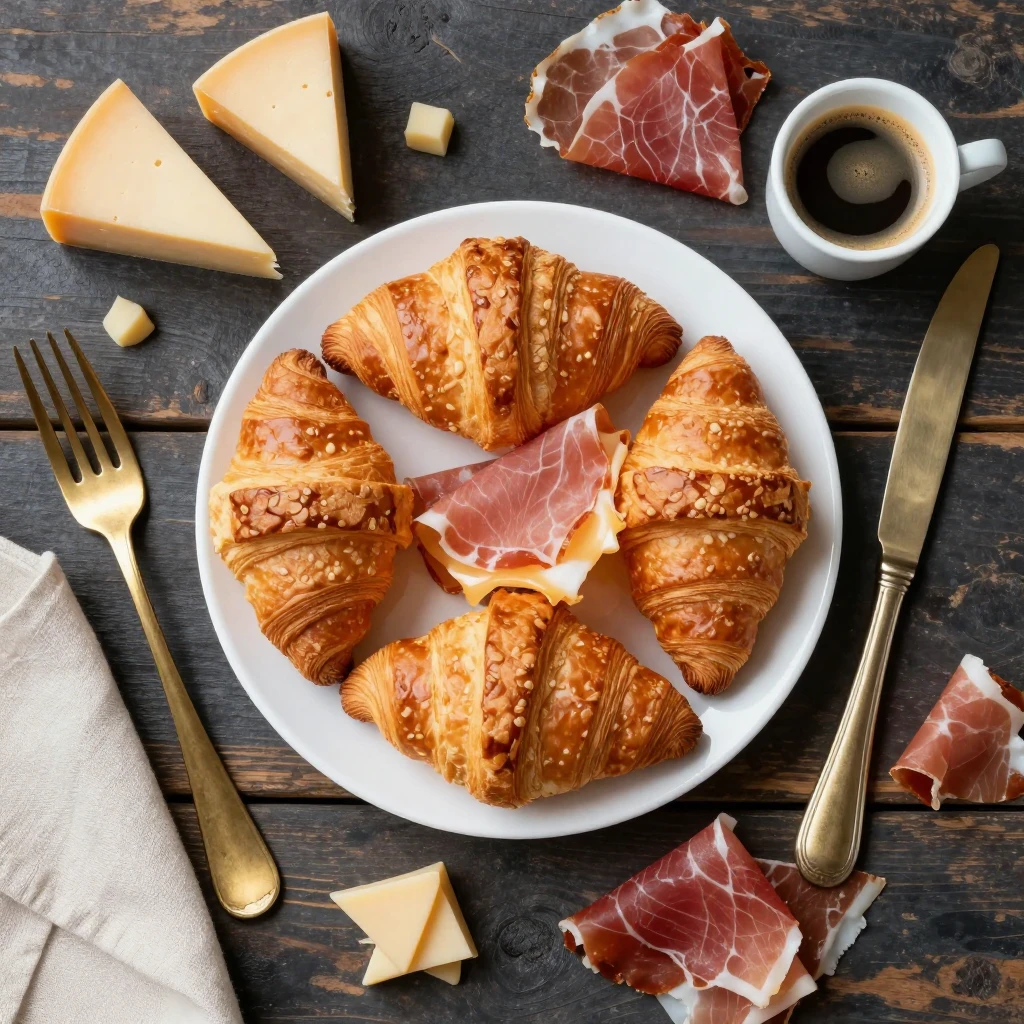 Käse-Schinken-Croissants