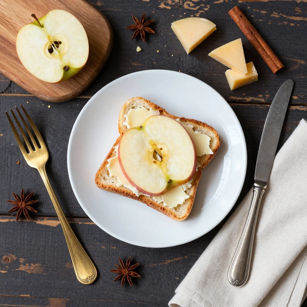 Käsetoast mit Apfel