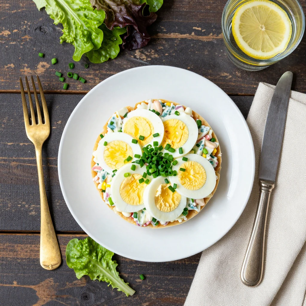 Keto-Ei-Salat im Salatschiffchen