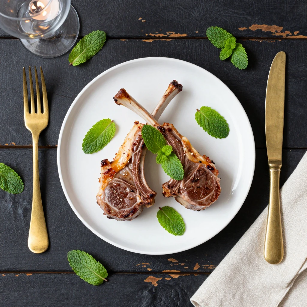 Keto-Lammkoteletts mit Minze