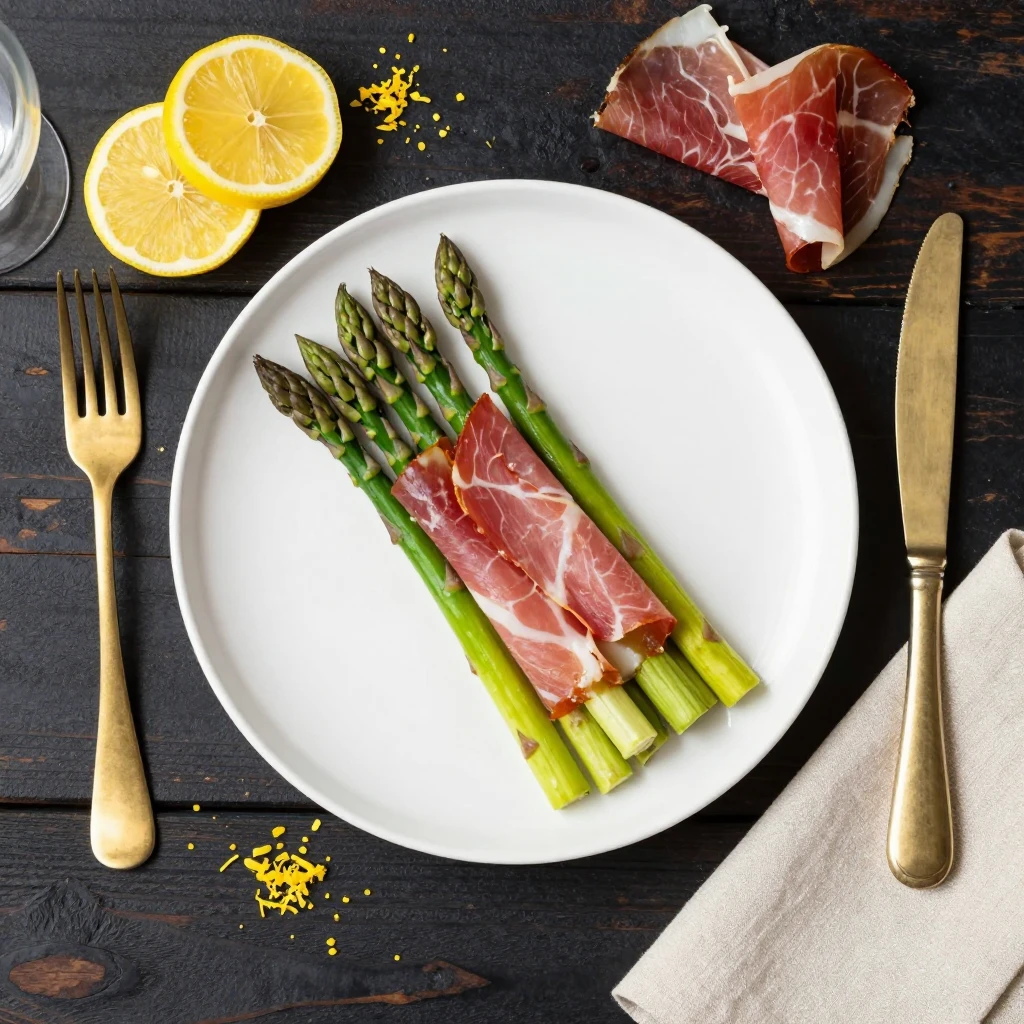 Keto-Spargel mit Schinken