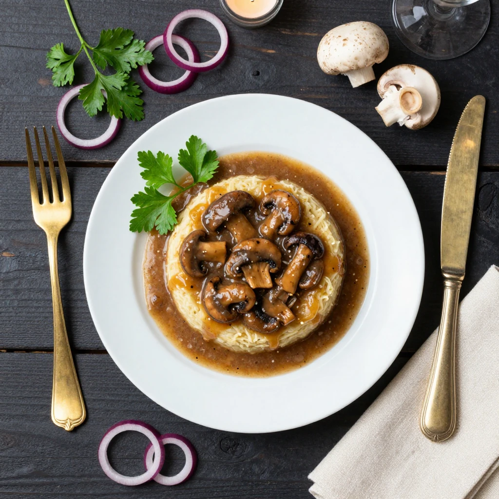 Knödel mit Pilzsoße