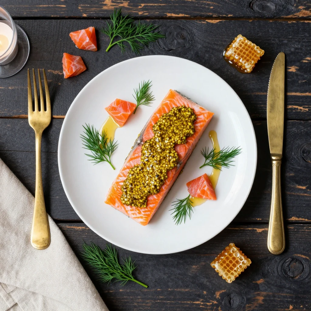 Lachs mit Dill-Senf-Sauce