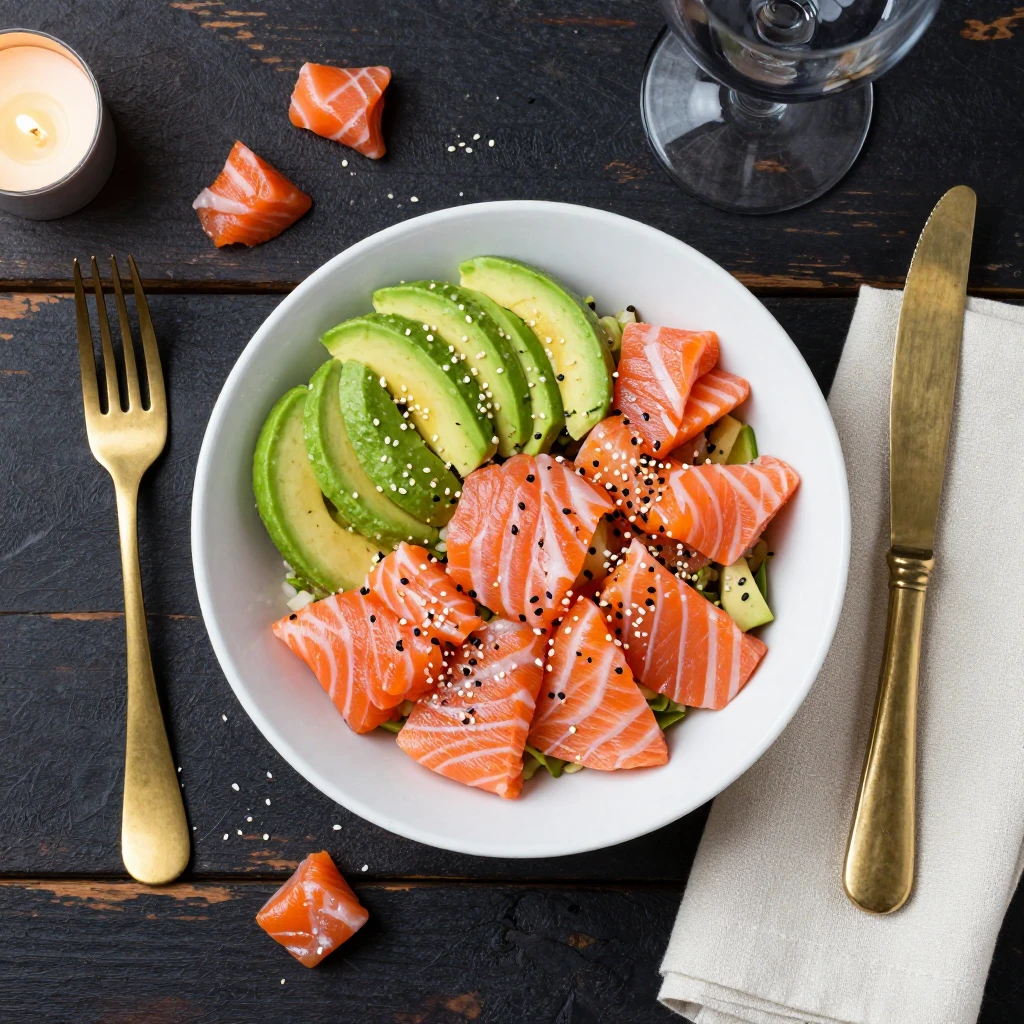 Lachs-Poke-Bowl