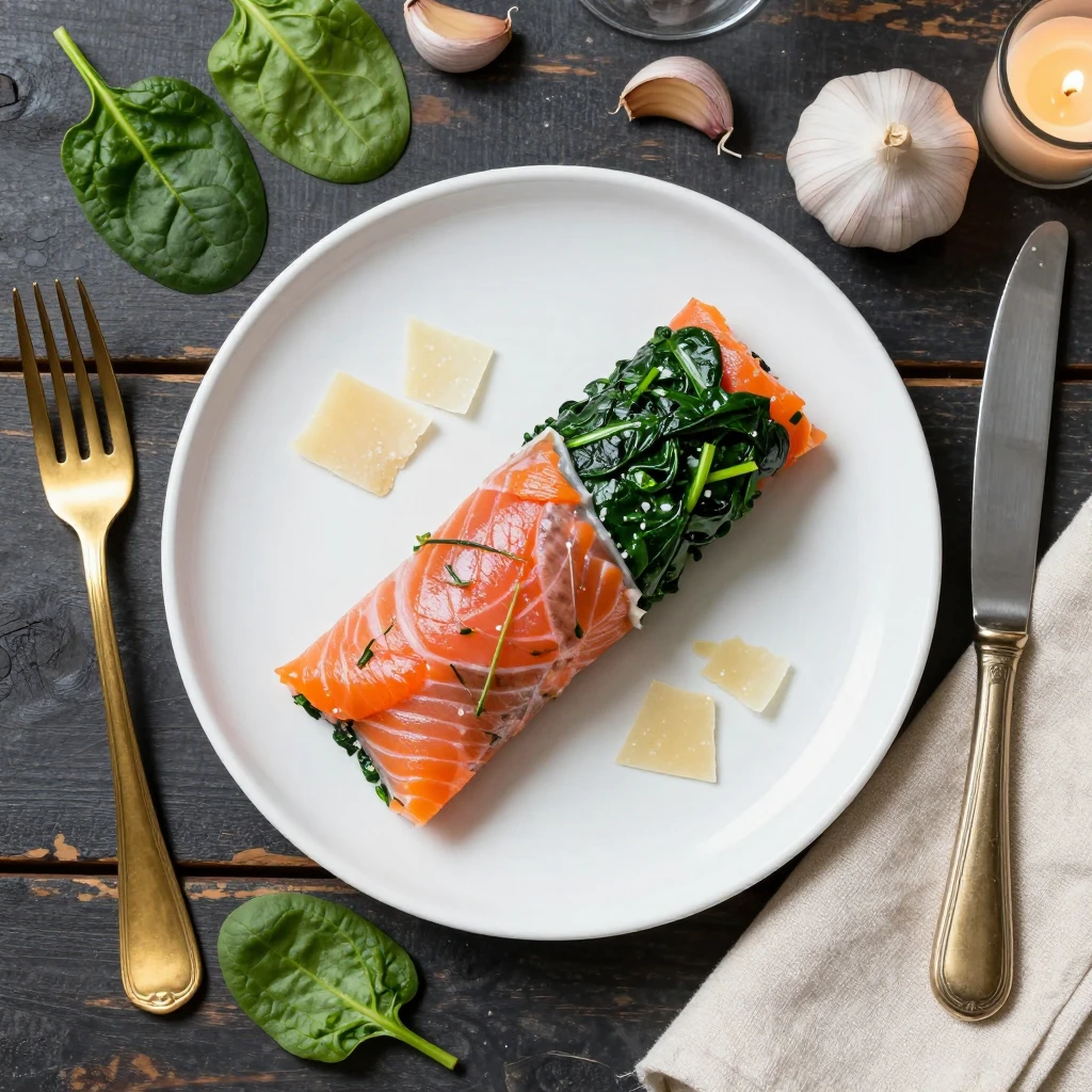 Lachs-Spinat-Röllchen