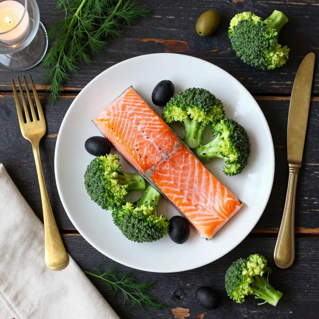 Lachsfilet mit Brokkoli