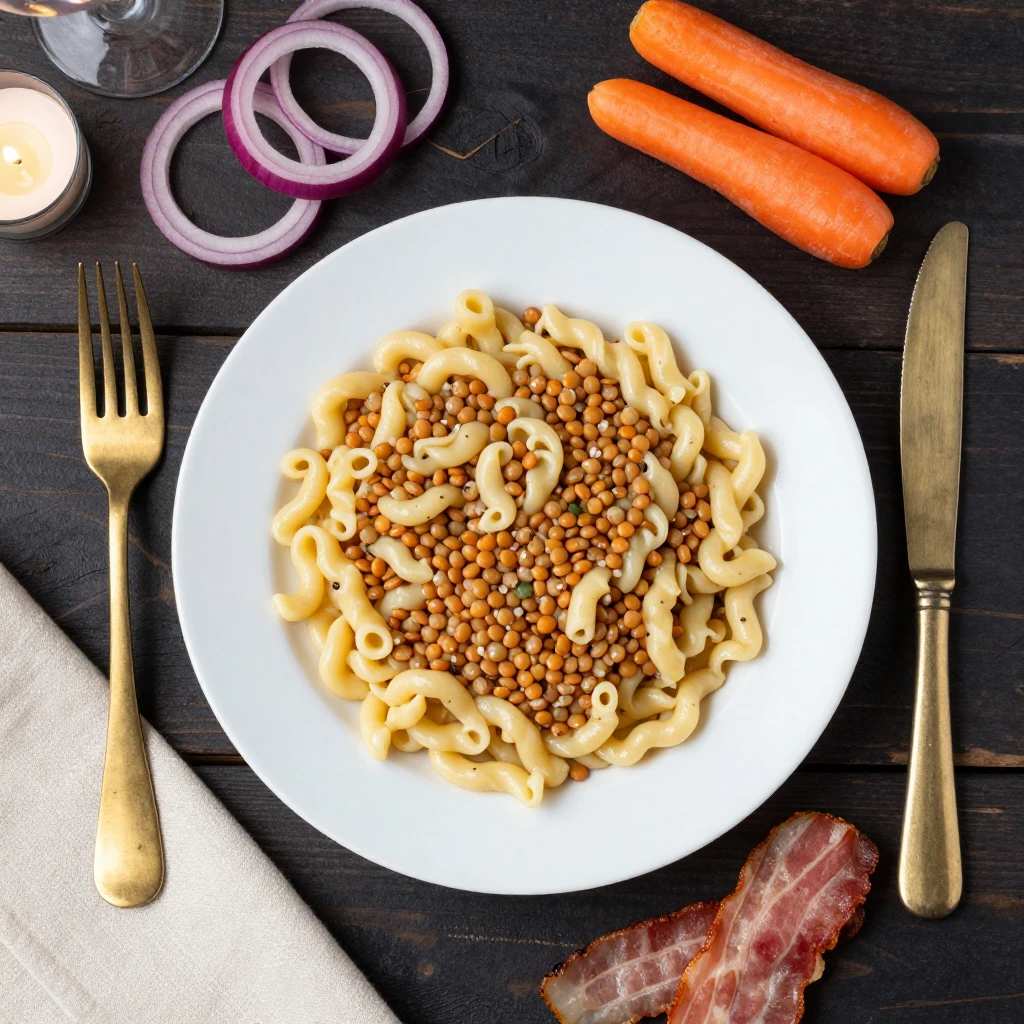 Linsen mit Spätzle