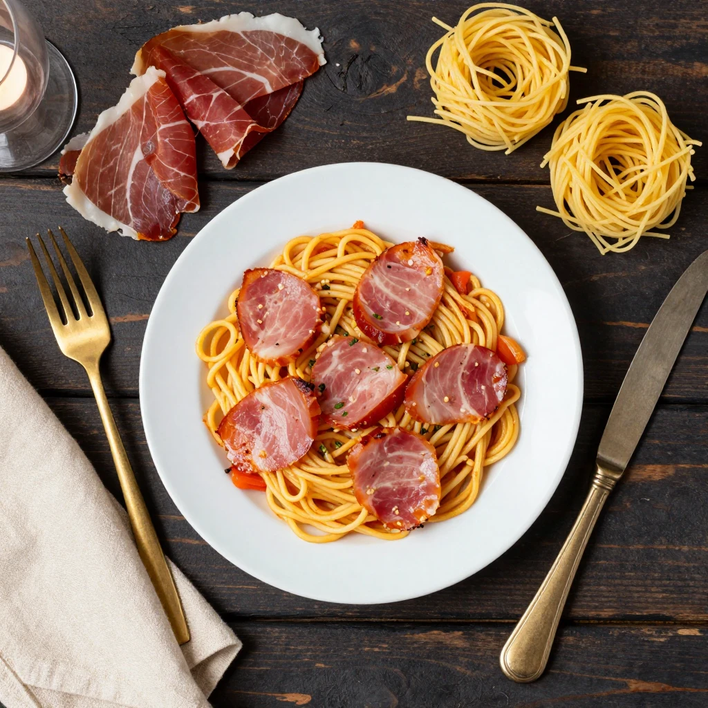 Nudelauflauf mit Schinken