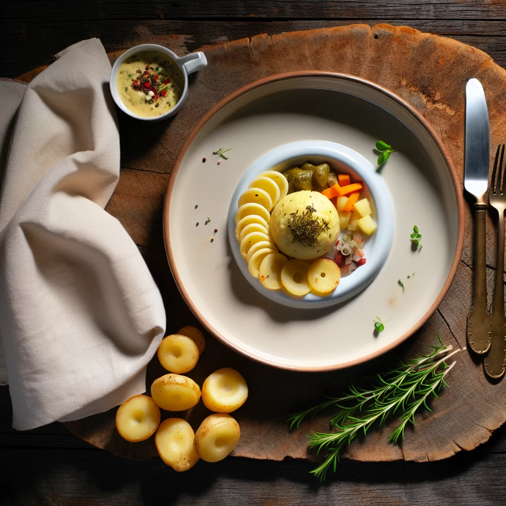 Pastinaken-Puffer mit Apfel-Meerrettich-Dip