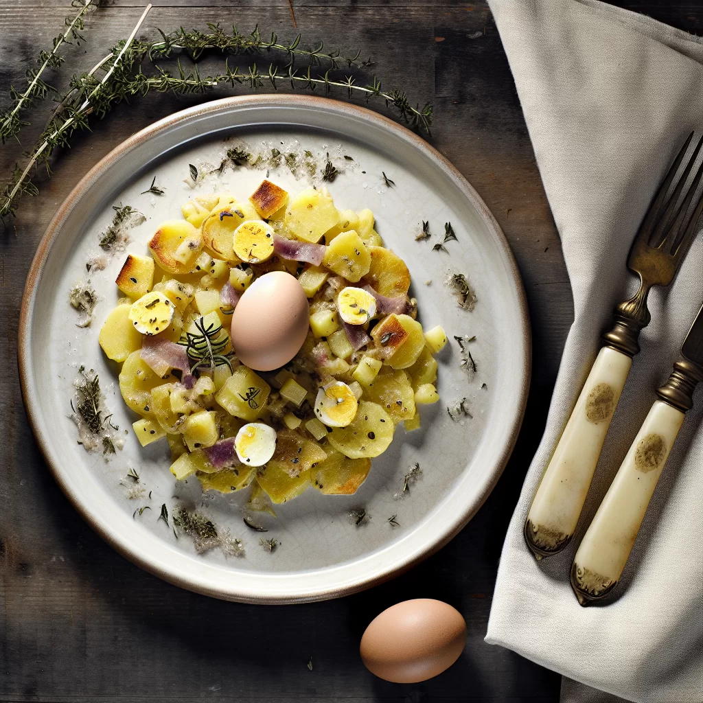 Pastinaken-Rösti mit Apfel-Speck-Kompott