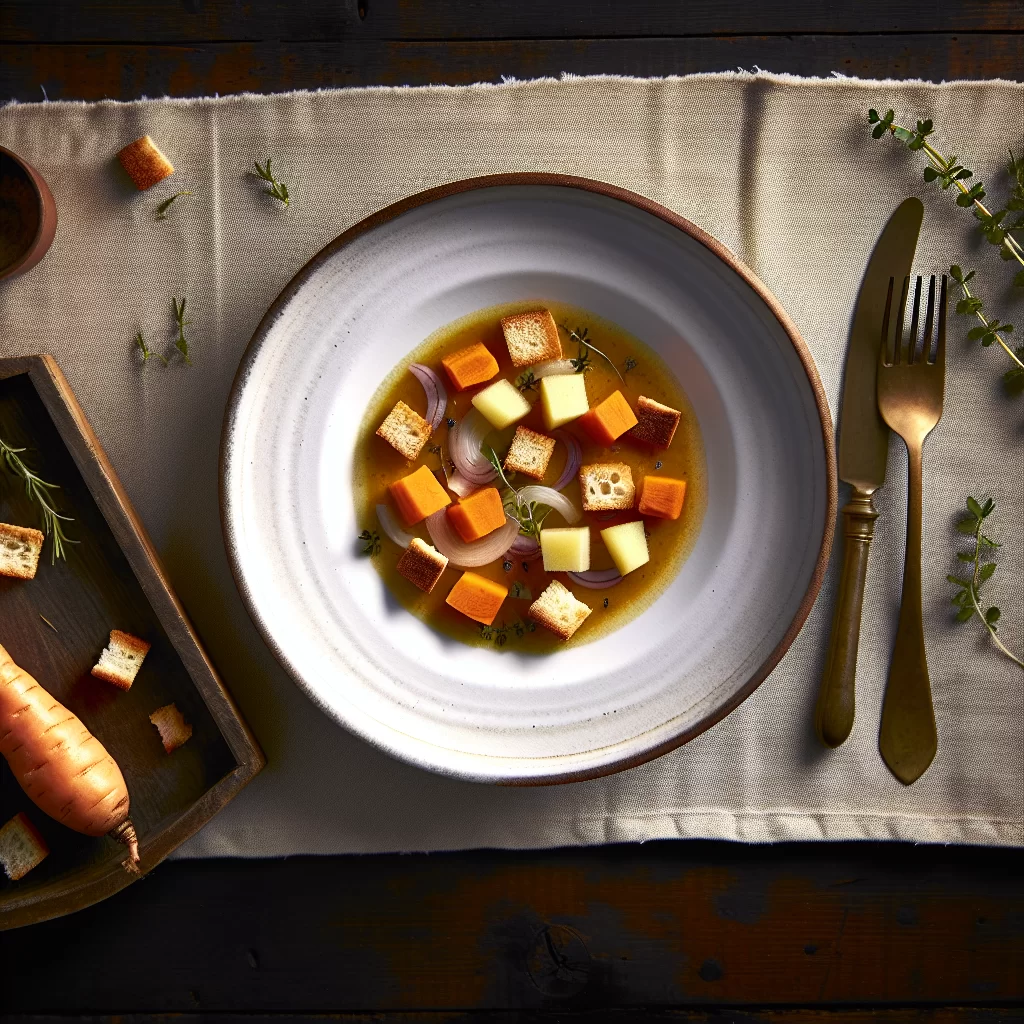 Pastinaken-Süßkartoffel-Suppe mit Apfel-Croutons