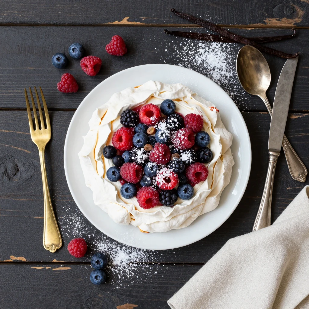 Pavlova mit Beeren