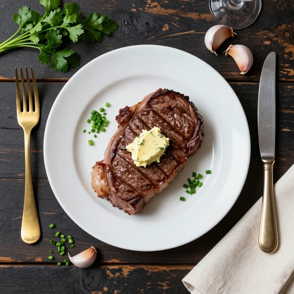 Rinderhüftsteak mit Kräuterbutter