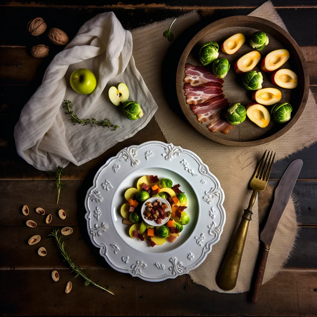 Rosenkohl-Kürbis-Pfanne mit Speck und Apfel