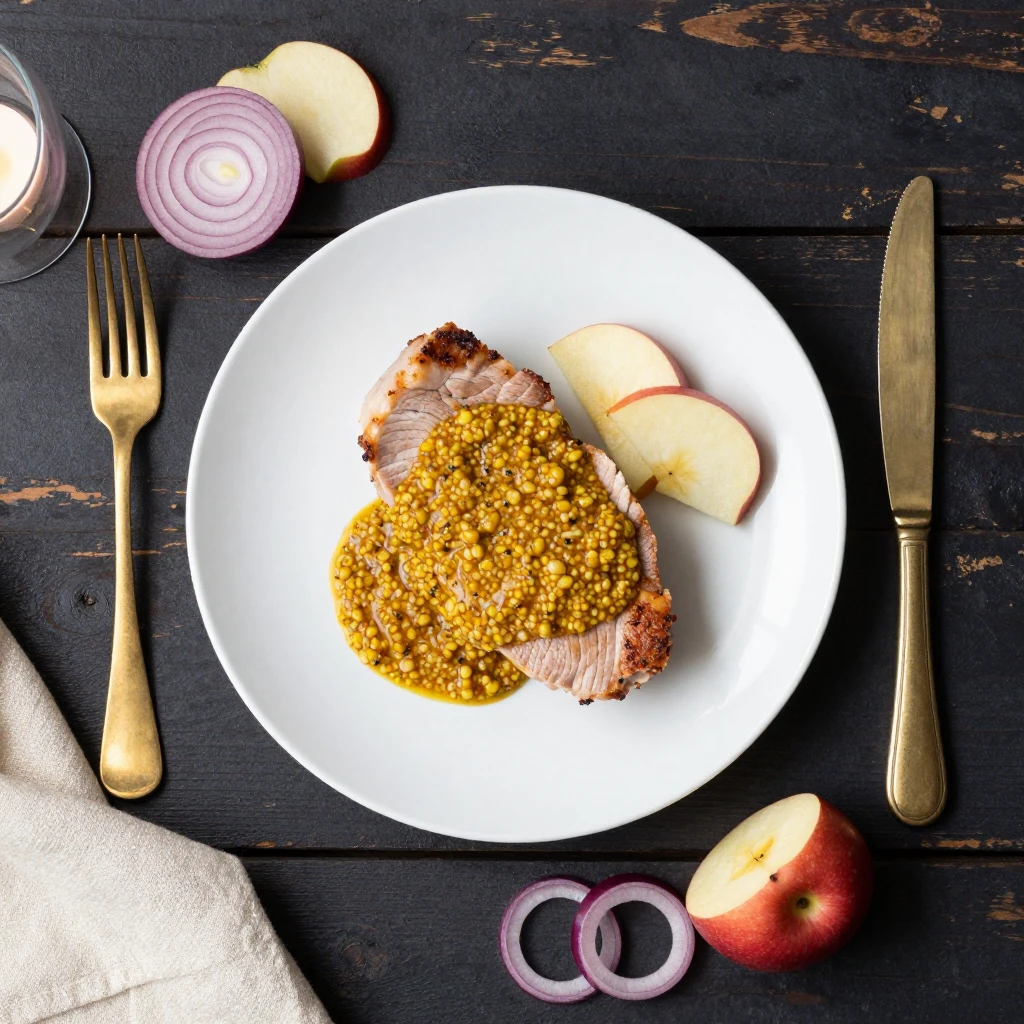 Schweinefilet mit Apfel-Senf-Sauce