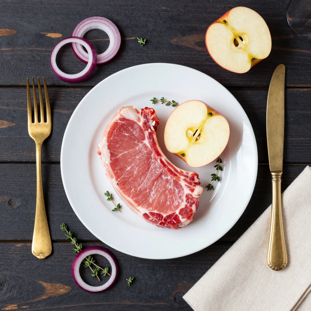 Schweinekoteletts mit Apfel