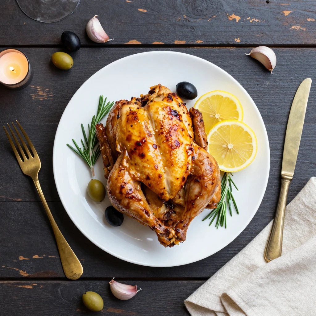 Spatchcock Hähnchen mit Zitrone