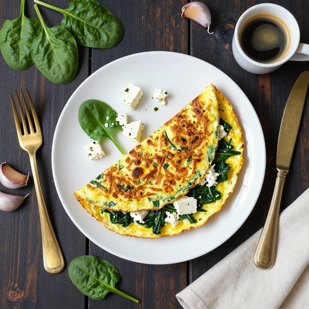 Spinat-Feta-Omelett