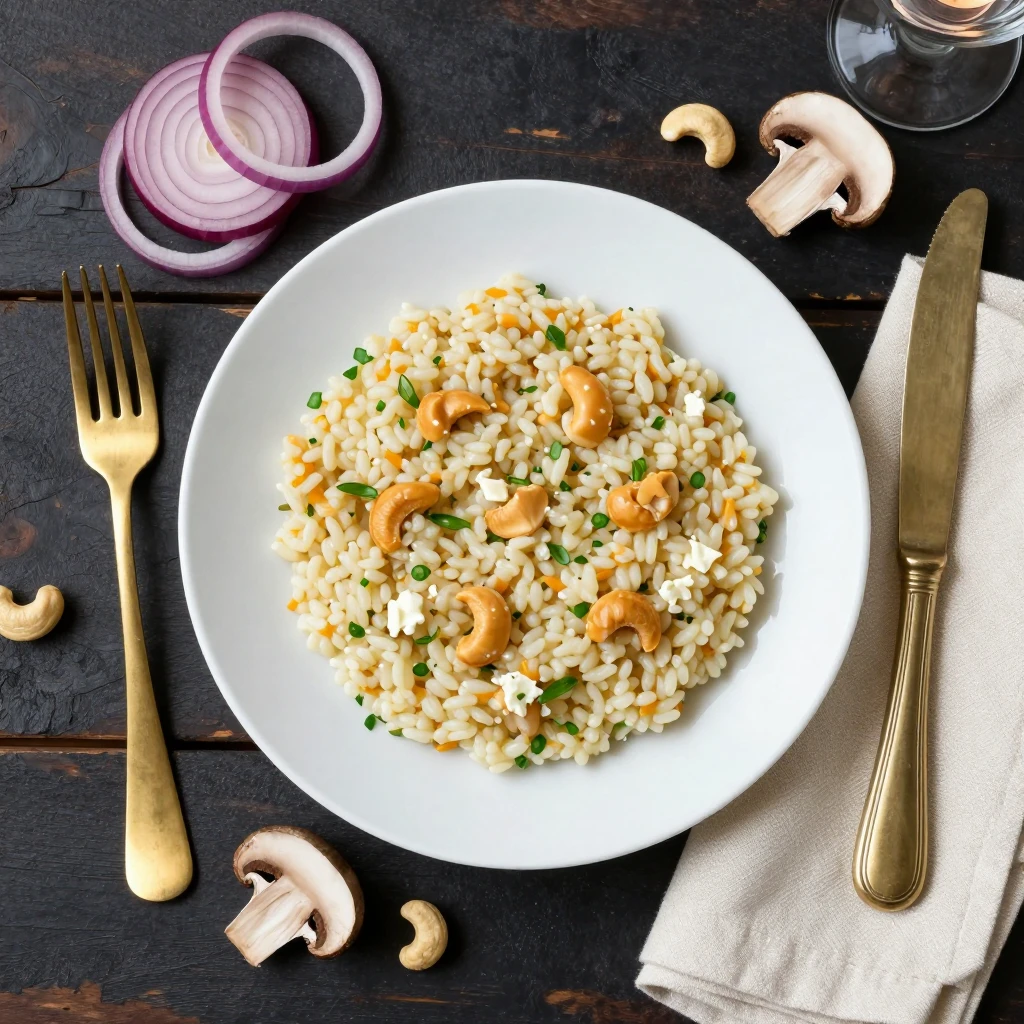 Veganes Cashew-Käse-Risotto