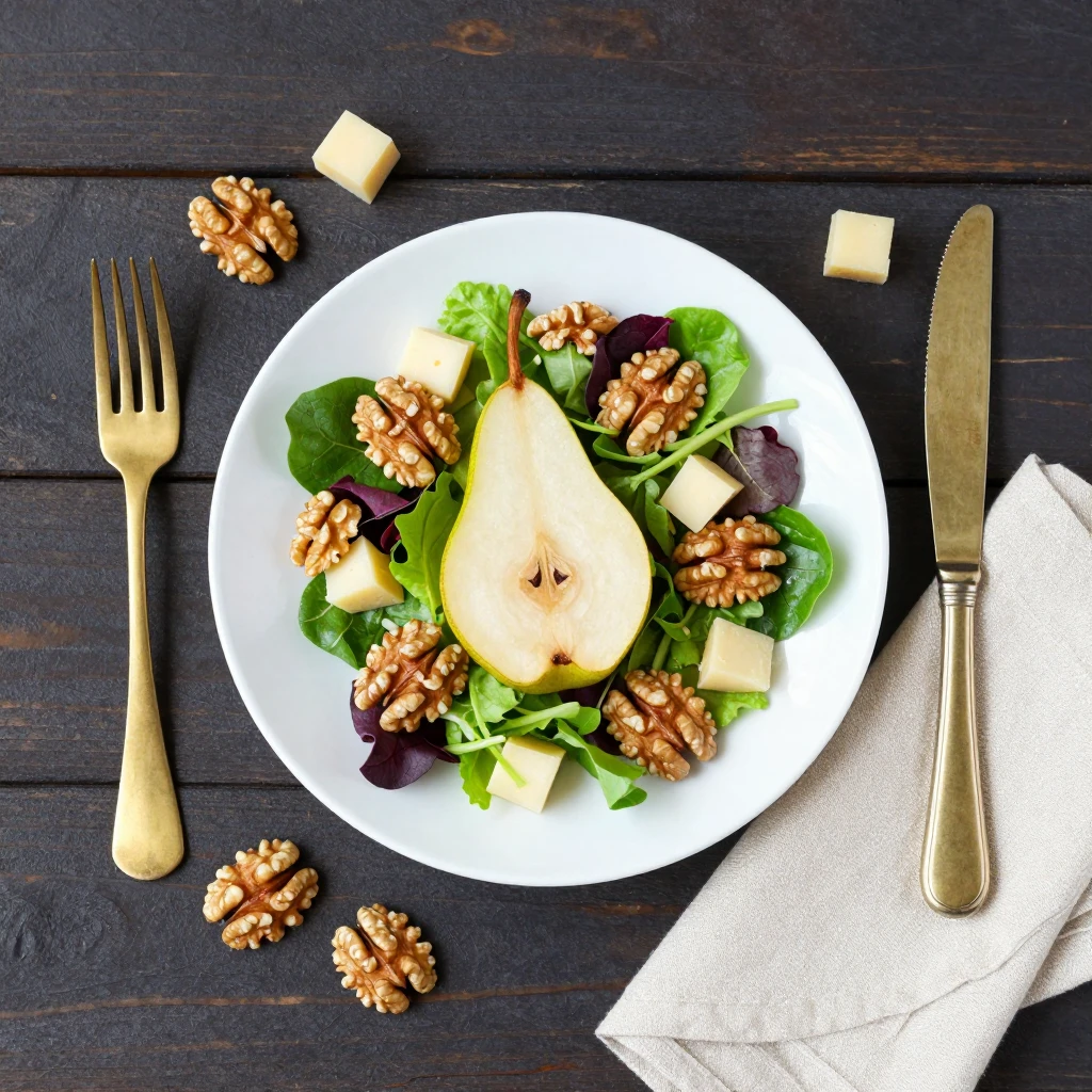 Walnuss-Salat mit Birne
