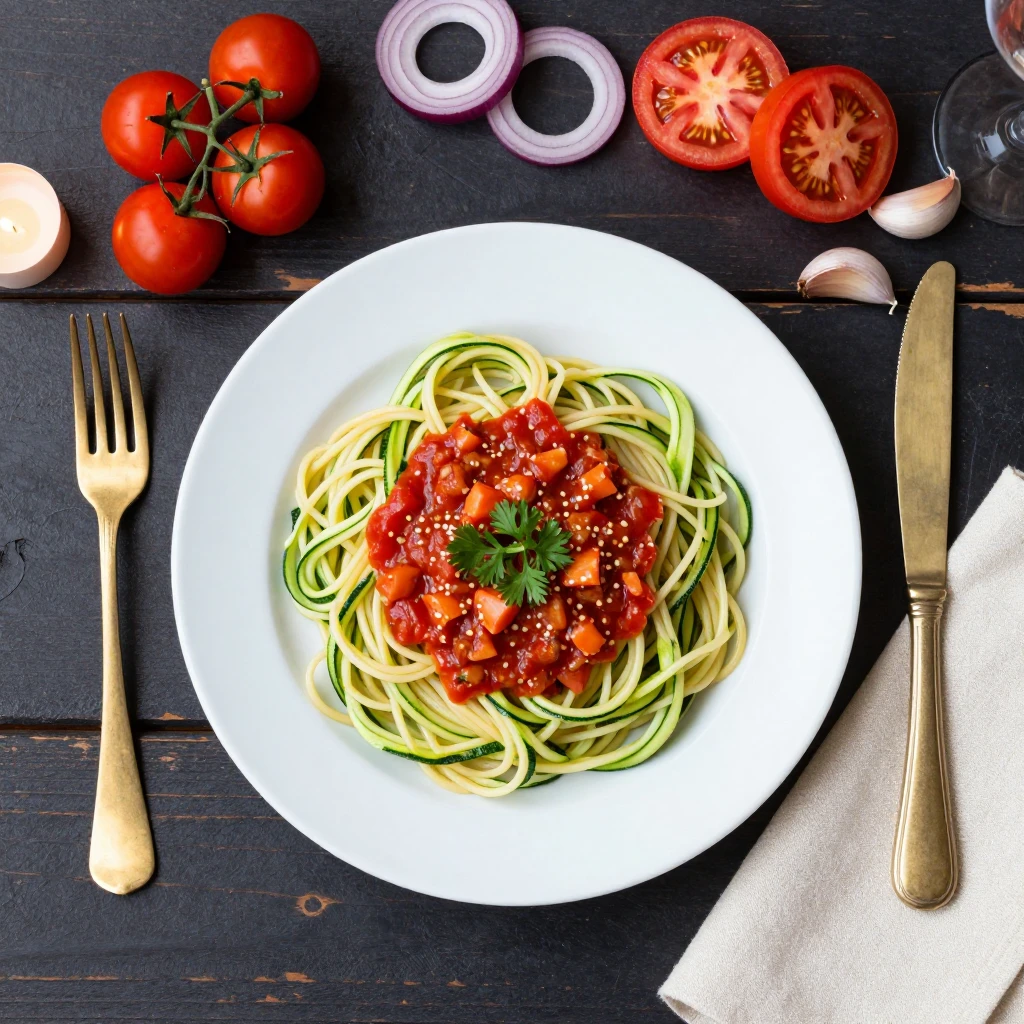 Zucchini-Spaghetti Bolognese